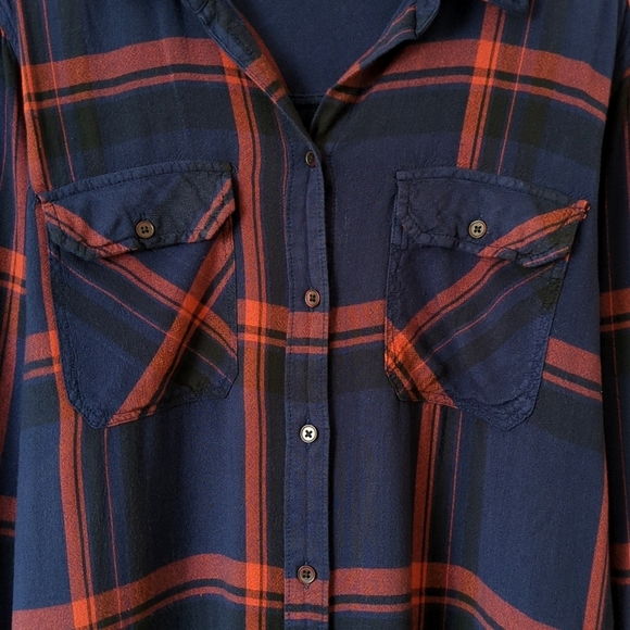 BDG Urban Outfitters Waterfall Plaid Oversized Long Sleeve Button Down Shirt L - Picture 6 of 12